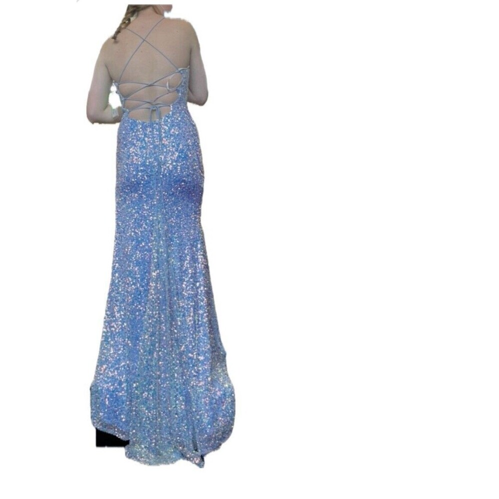 2Cute Sequin Lace-Up‎ Back Dress Women’s Size 6 Formal Long New Year’s Eve - Picture 2 of 13